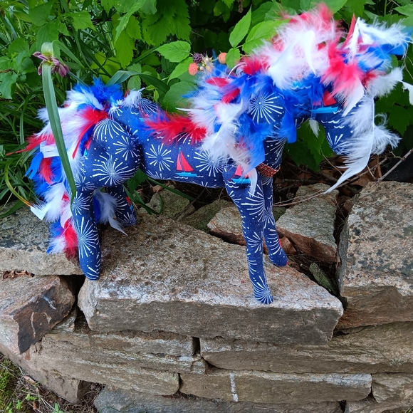 Handmade Plush Horse "FireWorks" - Picture 10 of 11
